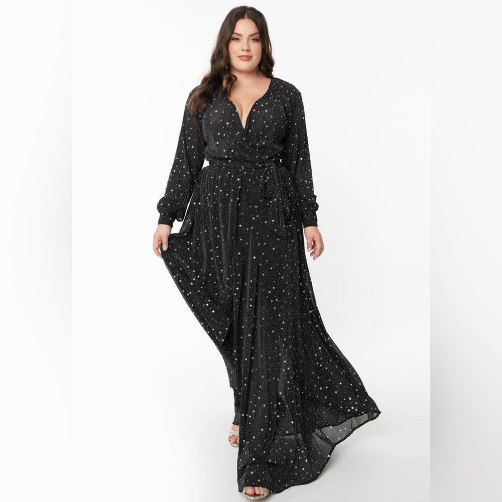 Unique Vintage Farrah Sheer Maxi Dress size 18